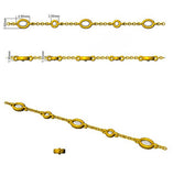 Natural Oval & Round Cut Bezel Set Diamond Station Bracelet in Platinum with Lobster Claw