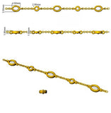 Natural Oval & Round Cut Bezel Set Diamond Station Bracelet in Platinum with Lobster Claw