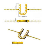 Close Up Natural Diamond Alphabet U Jewellery