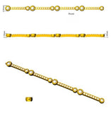 9K Yellow Gold Lab Grown Diamond Station Bracelet – Round Bezel & Pave Set Diamond Bar Bracelet with Box Clasp
