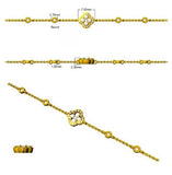 Clover Diamond Chain Bracelet with Bezel & Pave Set Natural Diamonds in Platinum