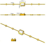 Clover Diamant-Kettenarmband mit Lünetten- und Pavé-Fassung aus Naturdiamanten in Platin