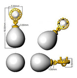 Luyny Luxury Gold Pearl Diamond Earrings 3.5ct to 11.5ct