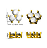 Luzly Luxury 2ct Gold Diamond Shape Earrings for Elegant Style