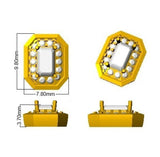 "Luyvy Luxury Gold Earrings with Pink Sapphire - 1ct Diamond Elegance"