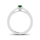 Emerald Solitaire Ring with Pave Diamonds
