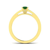 Diamond Pave Emerald Solitaire Ring