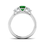 Emerald Solitaire Trilogy Ring in Platinum