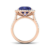 Pear Tanzanite Diamond Cocktail Ring - Metal in Gold or Platinum
