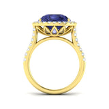 Luxury Pear Tanzanite Diamond Ring for Women