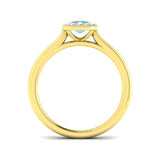 Vintage Emerald Cut Aquamarine Halo Engagement Ring