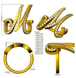 Diamond Bribgebb Initials Ring | 0.5ct | Hallmarked Gold & Platinum