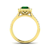 Emerald Ring with Round Diamonds