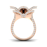 Floral Diamond Statement Ring 4ct Designer Petal UK Hallmarked