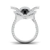 Floral Diamond Statement Ring 4ct Designer Petal UK Hallmarked