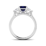 Blue Sapphire Three Stone Ring