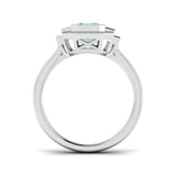 Side profile of Emerald Cut Aquamarine Ring