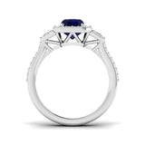 Diamond Kismarbock Blue Sapphire Ring | 2.75ct