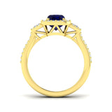 Diamond Kismarbock Blue Sapphire Ring | 2.75ct