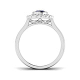 Diamond Harpebbeb Blue Sapphire Ring | 1.5ct