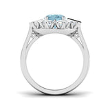 Side profile of Oval Cut Aquamarine Ring