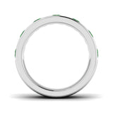 Emerald Half Eternity Ring Channel Set Diamond Band