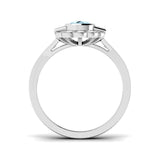 Side profile of Cushion Cut Aquamarine Ring