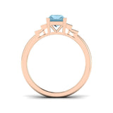 Vintage Inspired Baguette Cut Aquamarine Ring in White Gold
