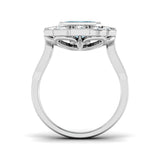 Diamond Beskize Aquamarine Ring | 3.5ct | Hallmarked Gold & Platinum