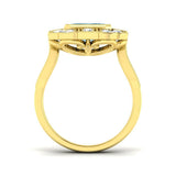Diamond Beskize Aquamarine Ring | 3.5ct | Hallmarked Gold & Platinum