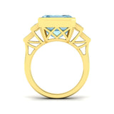 Vintage Aquamarine Ring with Milgrain Baguette Diamonds