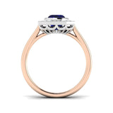 Diamond Barobk Blue Sapphire Ring | 1.25ct - 1.75ct