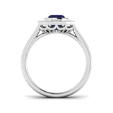 Diamond Barobk Blue Sapphire Ring | 1.25ct - 1.75ct