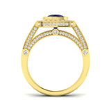 Diamond Effibgham Blue Sapphire Ring | 2.5ct