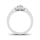Hexagon Halo Diamond Engagement Ring 0.75ct | Vintage Style UK Hallmarked