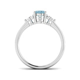 Aquamarine Cluster Diamond Ring Side View