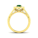 vintage emerald halo ring gold