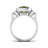 Green Tourmaline Diamond Ring | Lab & Natural | Hallmarked UK