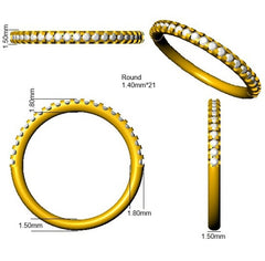 0.30Carat D-E/VS Lab Grown Diamond Half Eternity Wedding Ring 18k Yellow Gold Ready To Ship