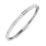 Clover Diamant-Kettenarmband mit Lünetten- und Pavé-Fassung aus Naturdiamanten in Platin
