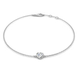 Clover Diamant-Kettenarmband mit Lünetten- und Pavé-Fassung aus Naturdiamanten in Platin