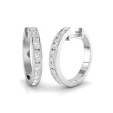 0.50–1.00 Ct Natural & Lab-Grown Round Diamond Hoops | Channel Set | 9K/18K Gold, Platinum