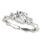 Lab Grown Round Cut Diamond 3 Stone Engagement Band Anniversary Gift