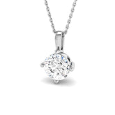 Round Diamond Solitaire Pendant Anniversary Gift UK Made Necklace