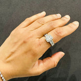 2.00Ct Natural Diamond Multi-Stone Engagement Ring in 9K White Gold Baguette & Round