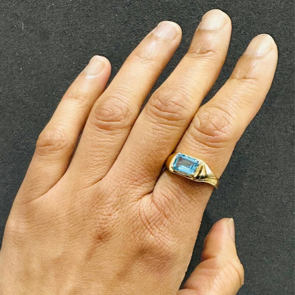 emerald cut topaz ring