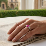 Pink Sapphire Diamond Side Stone Ring