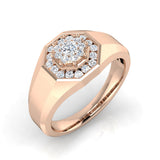 rose gold octagonal diamond cluster ring