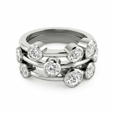 Round Cut Lab Diamond Bubble Ring Engagement Gift 18K White Gold