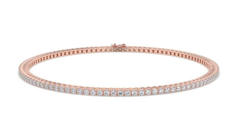 Tennis Bracelet For Women Natural Round Cut Diamond Claw Set With Two Secure Locks, 1.75 Ct To 8.00 Ct, 7" Inches Length